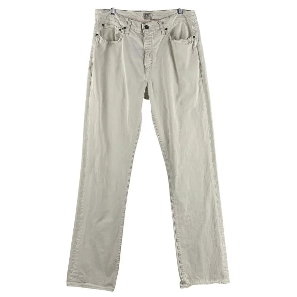 J.Crew Mens Vintage Slim Jeans 34x34 Cream Ecru Straight 100% Cotton Canada